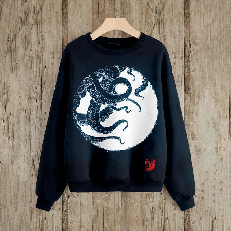 Vintage Ocean Octopus Art Pattern Comfy Sweatshirt